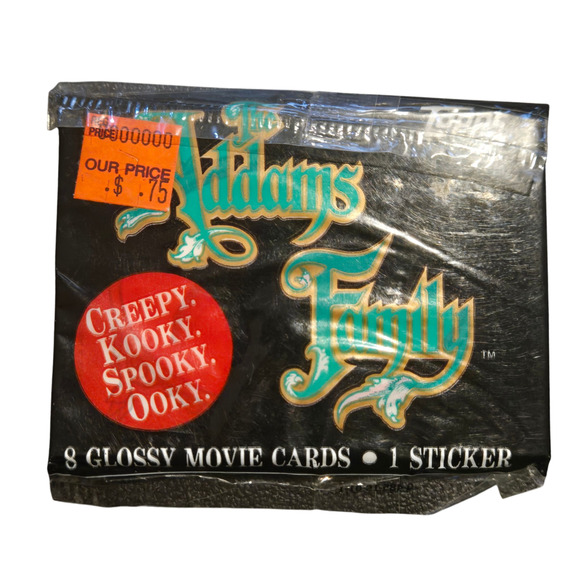 Topps The Addams Family Wax Pack Lot of 5 1991 Sealed Movie 8 Card Packs Sticker - Picture 2 of 3